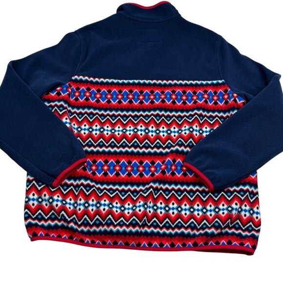 Lands' End Snap Button Artsy/Southwestern/Western Fleece Pullover Women's XL-18 - Picture 4 of 8